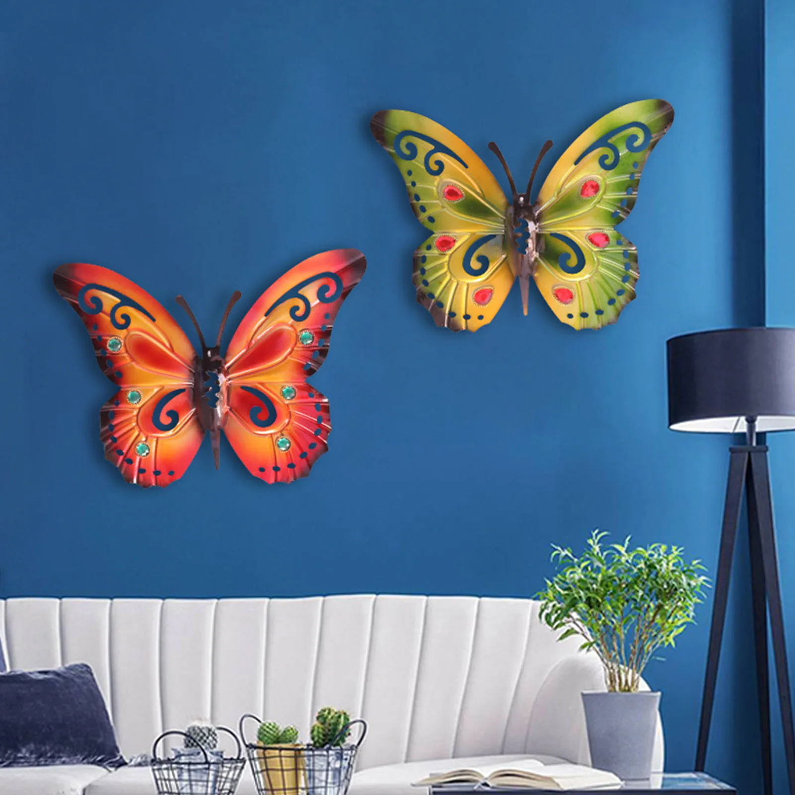 Металлическая садовая настенная Бабочка для украшения дома и улицы статуи