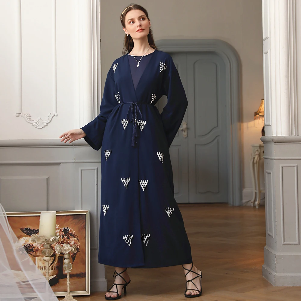 

Ramadan Aid Mubarak Kaftan Abayas Dresses For Women Robe Femme Longue Kimono Abaya Dubai Turkey Islam Arabic Muslim Hijab Dress
