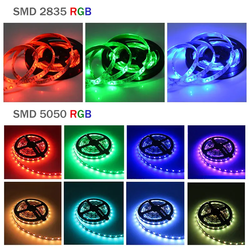5 в RGB светодиодная водонепроницаемая полоса света 5050 2835 1 м/2 м/3 М/4 м гибкая лампа с