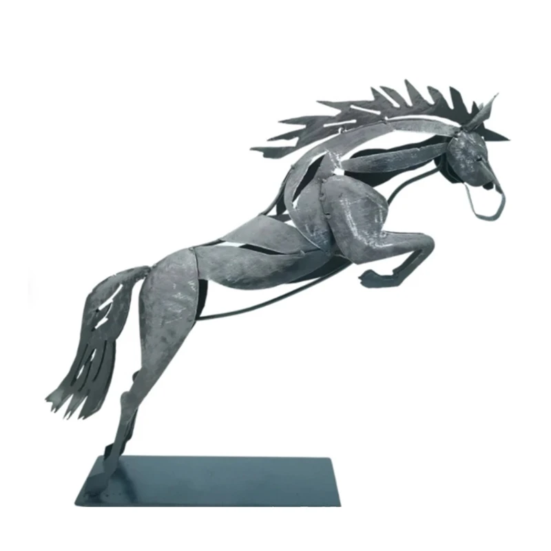 

H051 Wrough Iron Horse Sculpture Metal Led Horses Statue Ornament Mini Figurine