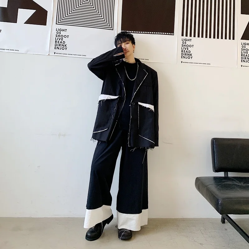 Пиджак мужской свободного покроя винтажный Повседневный блейзер в стиле