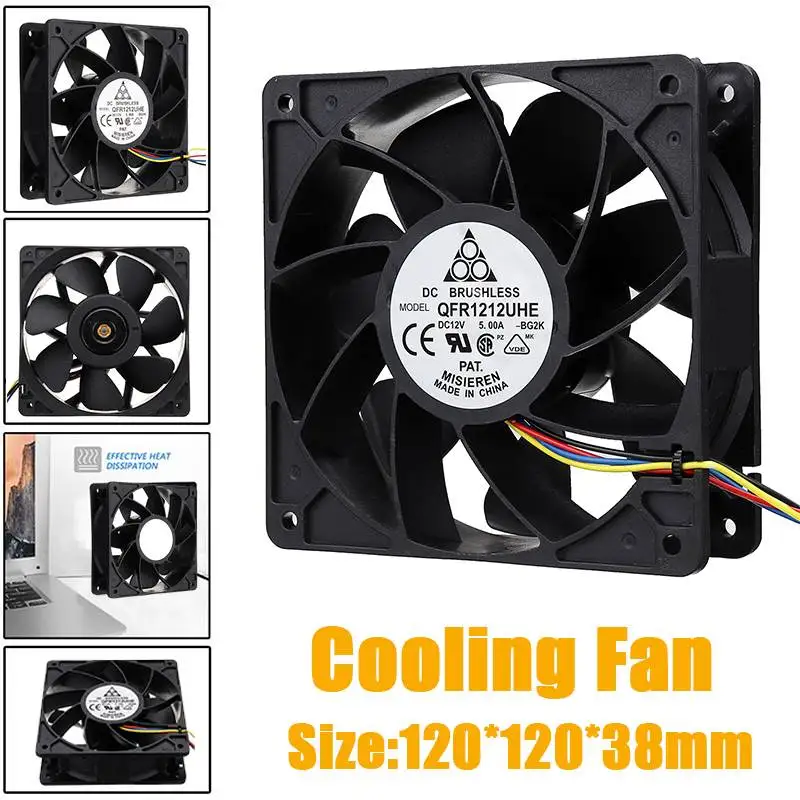 7500RPM Cooling Fan 4-pin Connector Replacement For Antminer Bitmain S7 S9