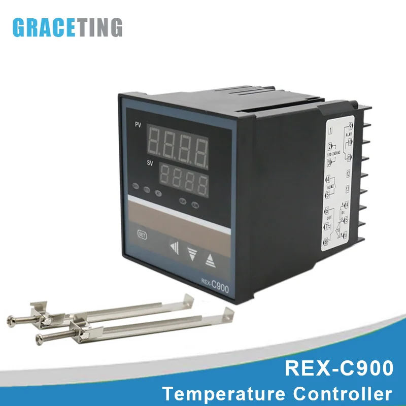 

Цифровой Интеллектуальный регулятор температуры REX-C900 PID, Универсальный входной термостат SSR/релейный выходной термостат от 110 В до 240 В, Φ * AN/...