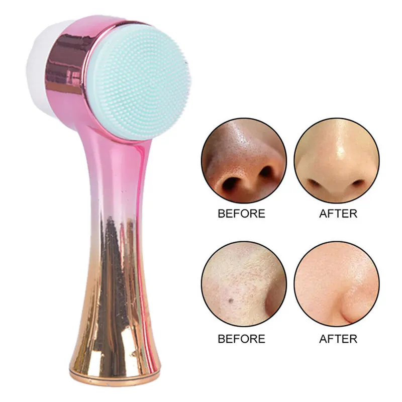 

2 In 1 Double-Sided Silicone Skin Care Tool Massage Spin Facial Cleanser Brush Facial Cleansing Brush Facial Cleanser Brush New