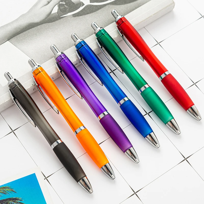 

20pcs Plastic Ballpoint Pen Advertising Gift Pen Simple Pen Stationery Pen for Kids Office School Supplies Estojo Escolar