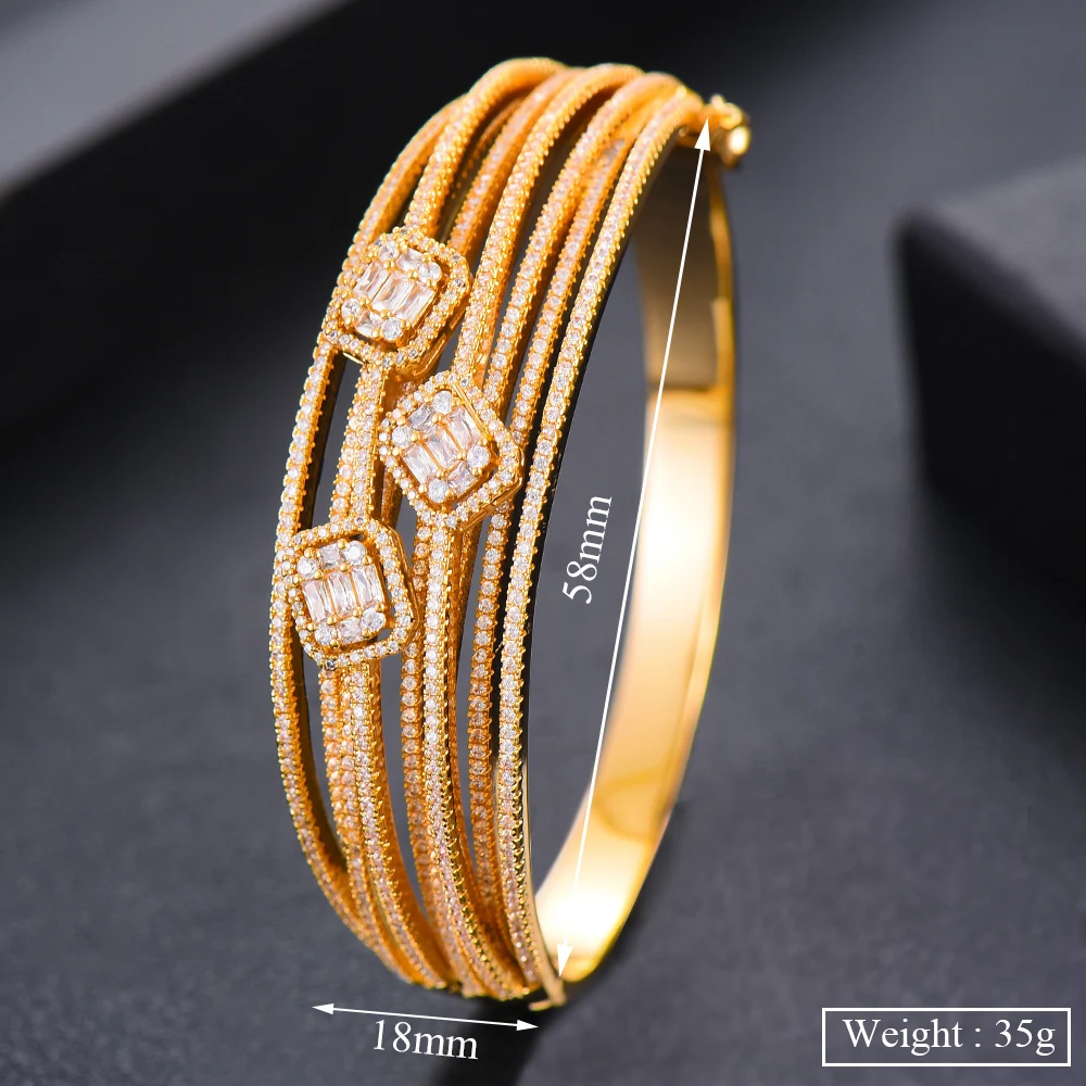 

High Quality Romantic Luxury Fashion Shiny Bangle Bracelet for Women Wedding Engagement Party Show Jewelry