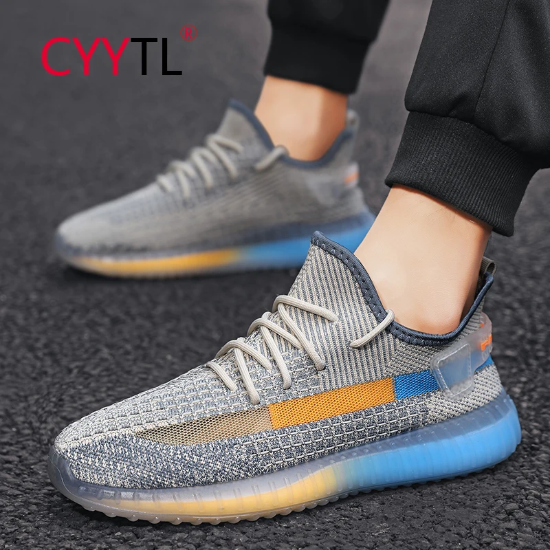 

CYYTL Glowing Men Mesh Sneakers Running Slip on Breathable Summer Shoes Walking Lightweight Casual Footwear Tennis Basket Homme