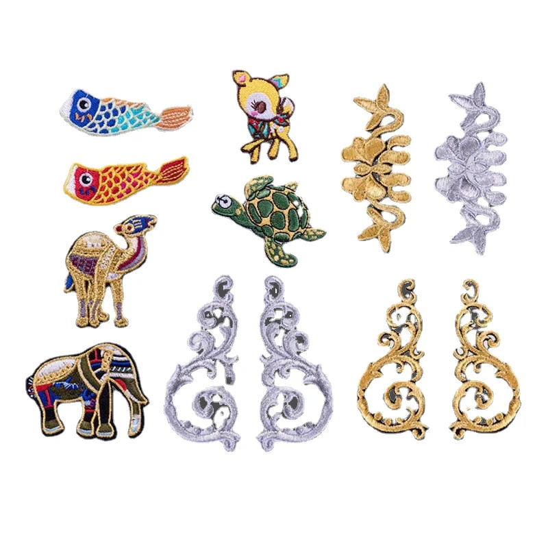 

Мультяшные нашивки с оленем, черепахой, животными, вышитая аппликация для курток, одежды, наклейки, значок, «сделай сам», аксессуары для одеж...