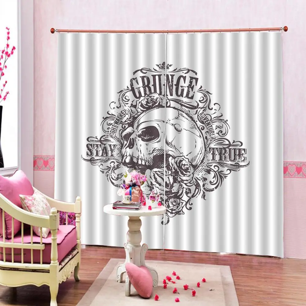 Шторы блэкаут 3D с роскошным черепом оконные драпировки для гостиной спальни