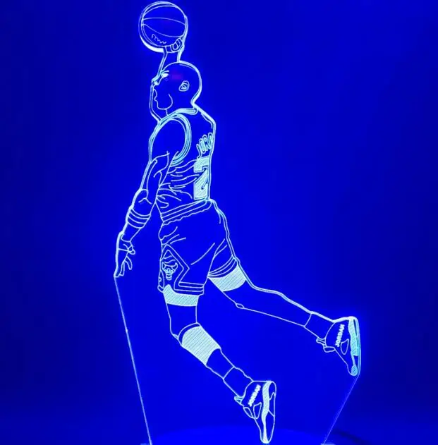 Model 8 Lebron James светодиодный ночник сенсорный датчик 16 цветов лампа спорт ребенок подарок баскетбол настольная лампа спальня James Slam dank - Испускаемый цвет: Model 8