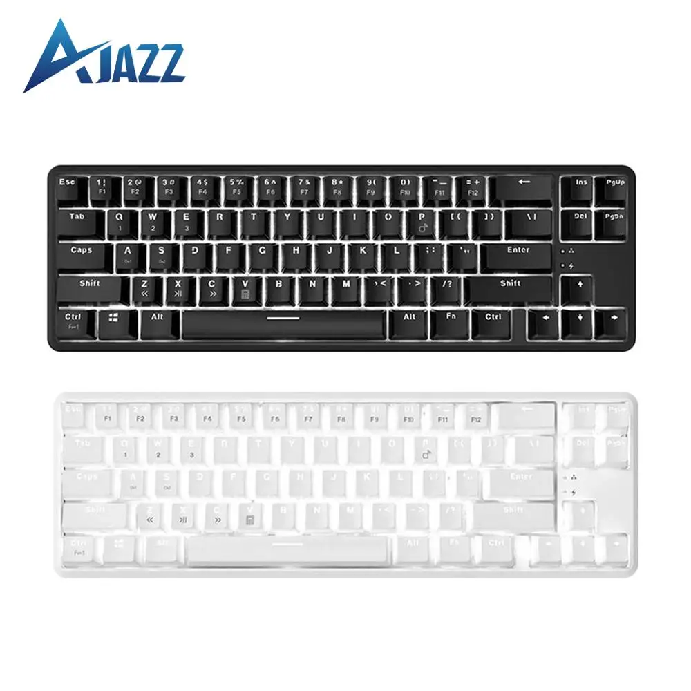 

Mini Wired Wireless Bluetooth Mechanical Keyboard Ajazz K680T 68 Keys Keyboard Anti-ghosting LED Backlight Dual Modes Keyboards