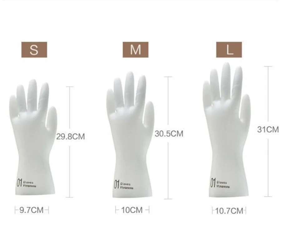 

Household cleaning thickened kitchen washing dishes and vegetables rubber laundry waterproof durable rubber thin gloves