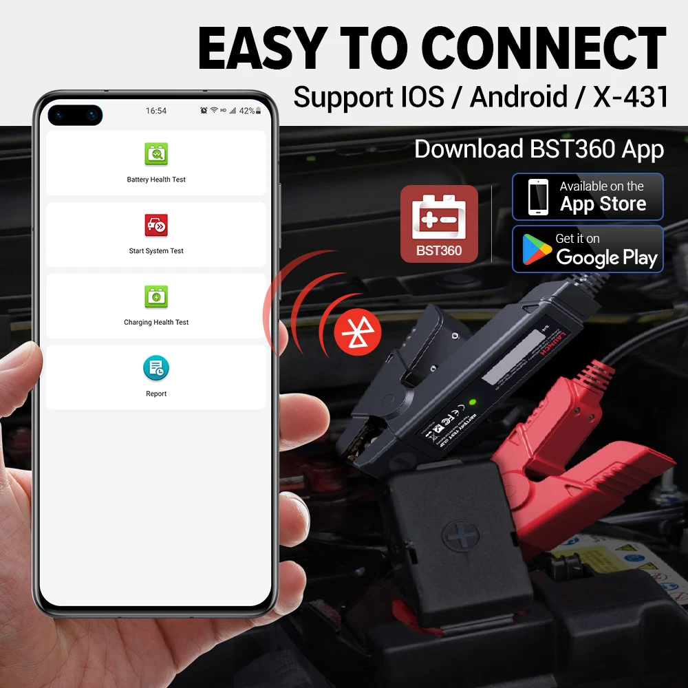 LAUNCH X431 BST360 батарея тест клип анализатор 12 В 2000CCA напряжение Тест Машина er зарядка