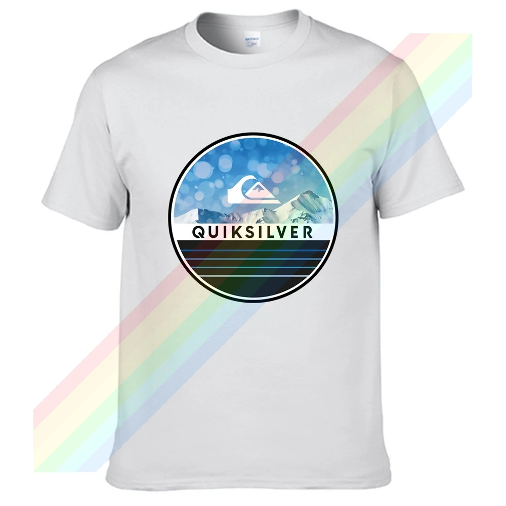 

Quiksilver Snow Mountain Scenery Men Women Summer 100% Cotton Black Tees Male Newest Top Popular Normal Tee Shirts Unisex