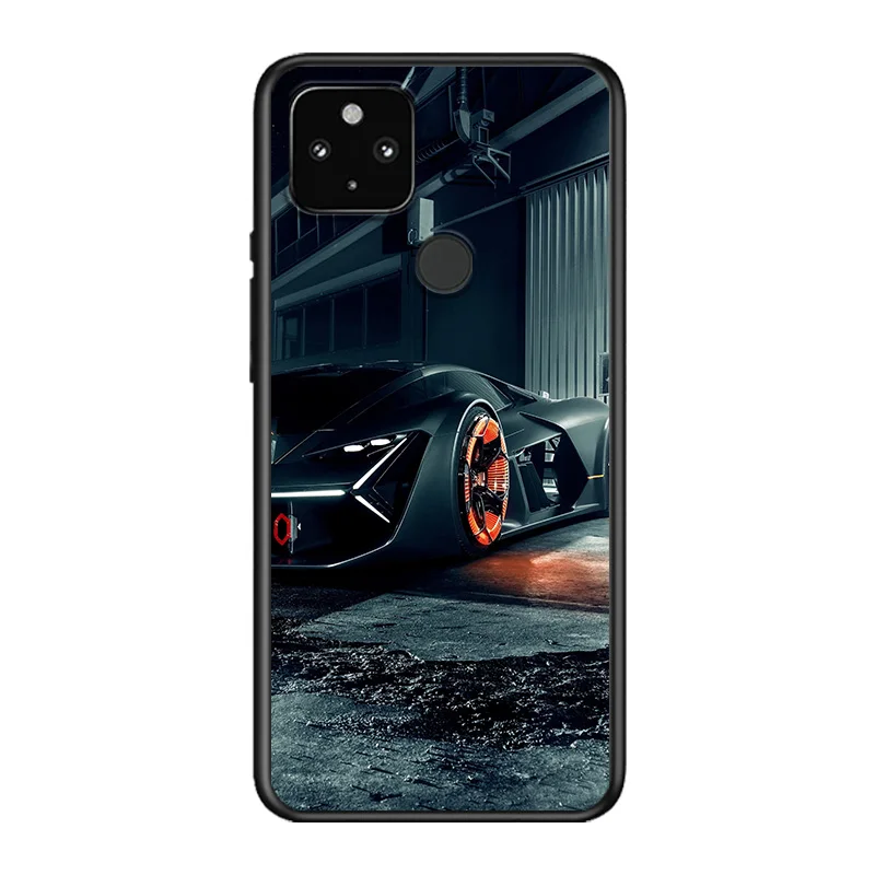 

Cool Sports Car Racing Car Soft TPU Silicone Black Cover For Google Pixel 5 4A 5G 4 XL Phone Case