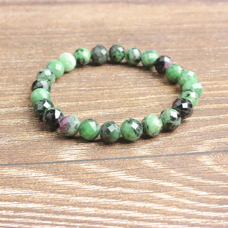 epidote Ланьли 6/8/10 мм модный гарнитур ювелирных украшений из природного граненый эпидотовое браслет серии привлекательные мужского и женского украшения и амулеты - Цвет: epidote