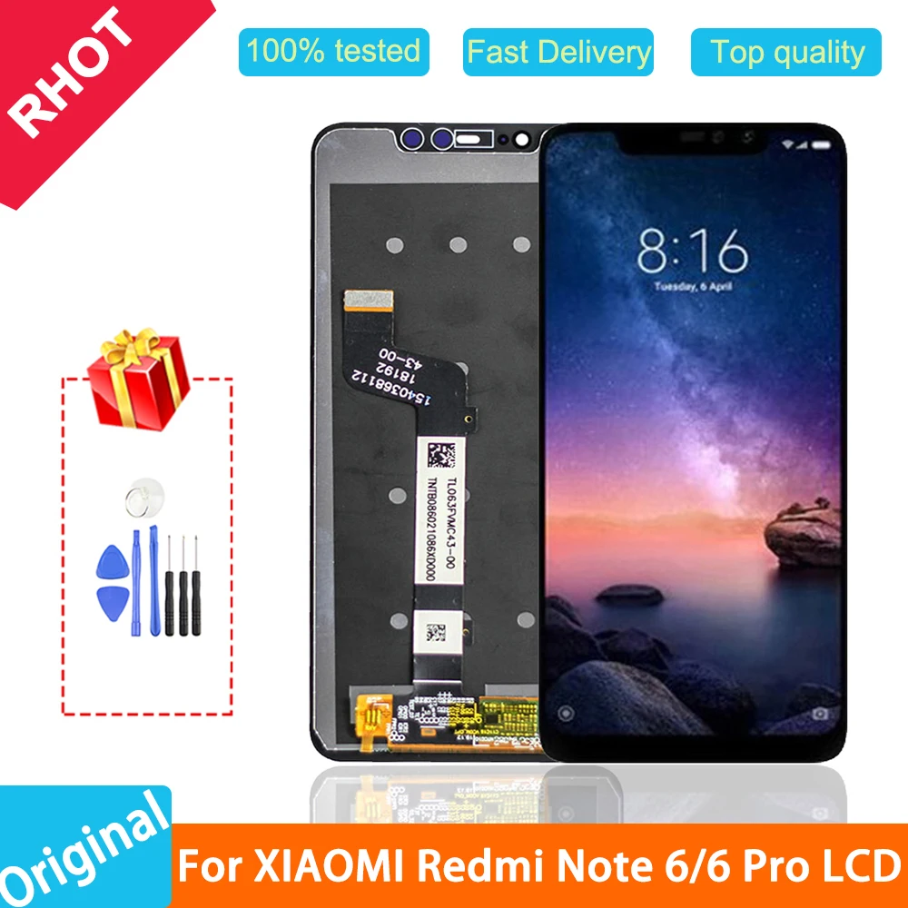 100% протестированный 6 26 &quotОригинальный ЖК дисплей для Xiaomi Redmi Note Pro с сенсорным