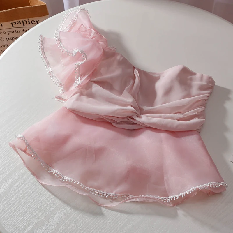 

Летний топ на одно плечо во французском стиле для женщин