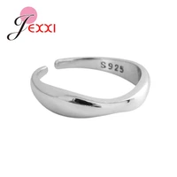 real 925 sterling silver opening finger rings for women wedding engagement jewelry anel adjustable 2 colors for choice