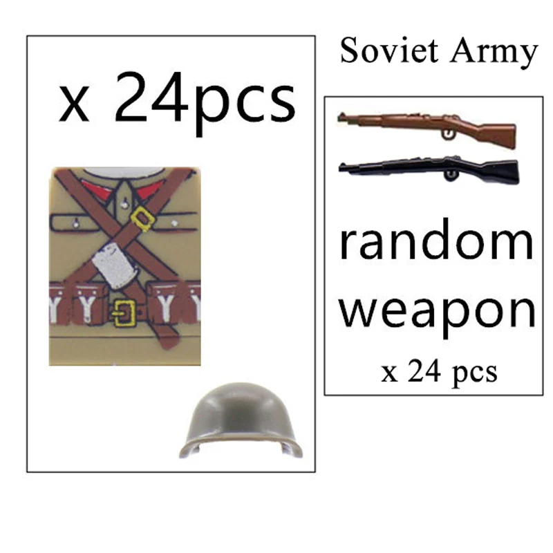 

Oeny 24 Stks/partij Mini Militaire Cijfers Bouwstenen Set Leger Soldaten Wapen Accessoires Guns Bricks Speelgoed Voor JongensToy