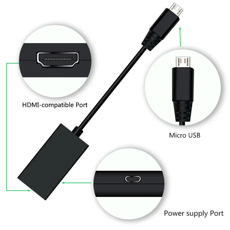 Адаптер GEONYIEEK Micro USB HDMI совместимый для ТВ монитора 1080P HD аудио видео кабель