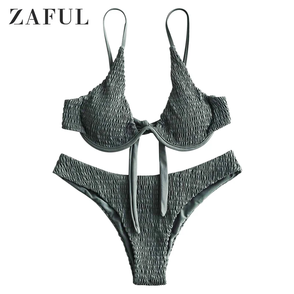 

ZAFUL Cami Shirred Bikini Set