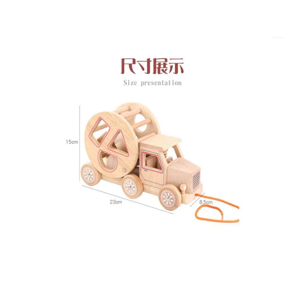 

Best Sale Children Classic Wooden Block Trailer Compatible Educational Toy Children With Solid Wood Blocks Track Building Blocks
