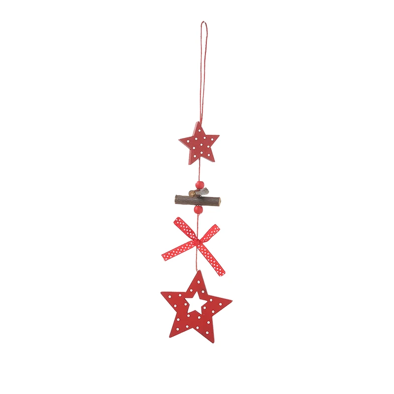 2pcs Christmas Star Snow Wooden Pendants Ornaments Xmas Tree Ornament DIY Wood Crafts Kids Gift for Home Party Decor | Дом и сад
