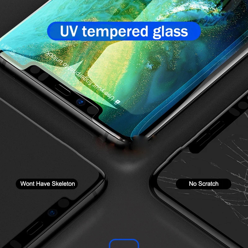 3D УФ-пленка из жидкого стекла для Huawei P40 P30 Pro Mate 30pr полное клейкое стекло 20 Lite