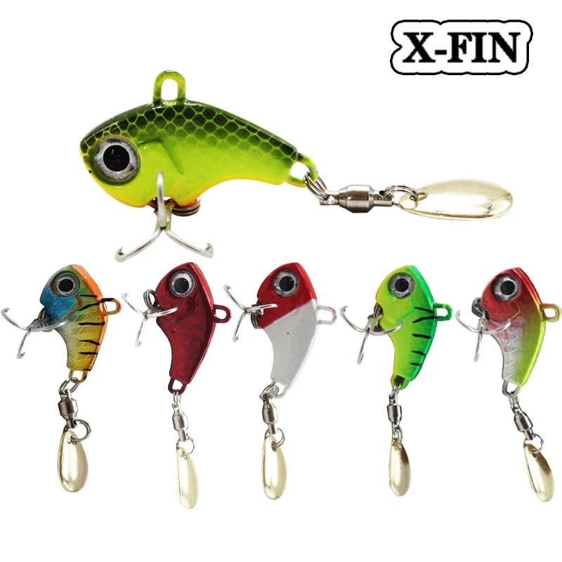 

X-Fin 6 г, 10 г, 14 г, 20 г, миниатюрная Вибрирующая приманка, металлическая ложка, вращающаяся Рыболовная Снасть с блестками, булавка, жесткая приманка, кренкбейт, виброспиннер, тонущий