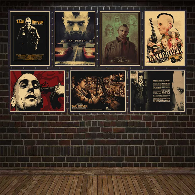 Плакат из крафтовой бумаги с изображением водителя такси Роберта Де Ниро
