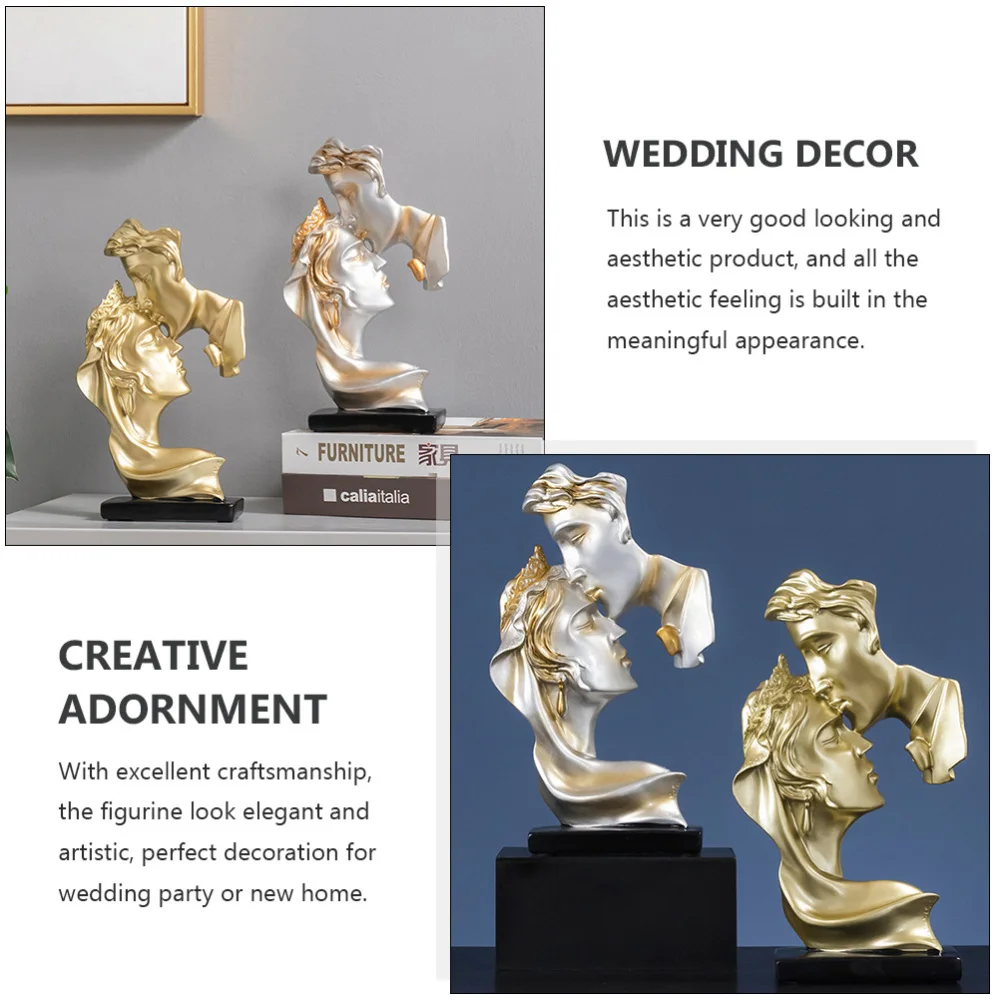 

2pcs Character Sculpture Handicraft Wedding Gift Cabinet Decorations