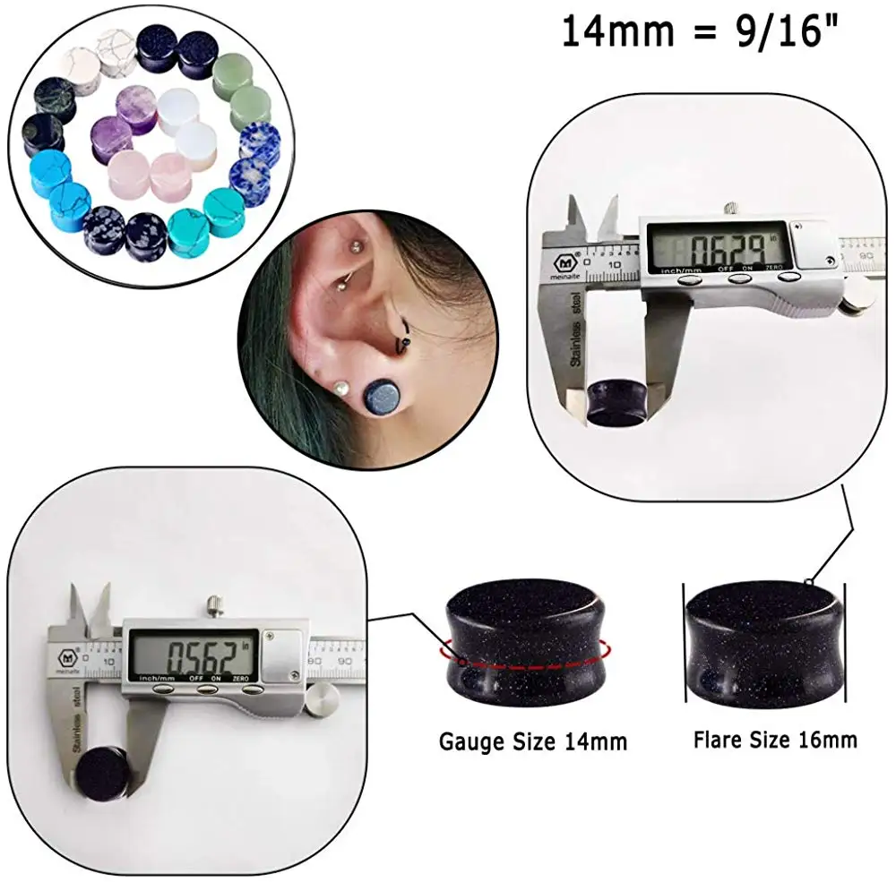 2 шт. каменные затычки для ушей 4 25 мм|Украшения тела| |