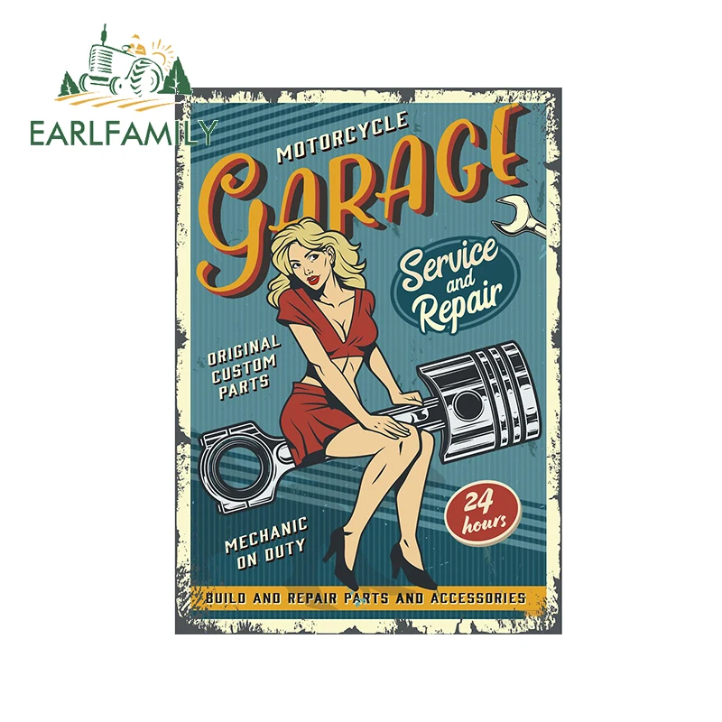 

EARLFAMILY 13 см x 9,3 см для винтажного плаката механический на работу автомобильные тонкие наклейки Comical Декаль виниловый материал граффити украш...