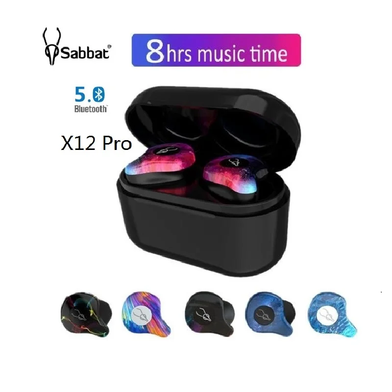 Новейшие беспроводные bluetooth наушники sabbat x12 pro с зарядным футляром портативные