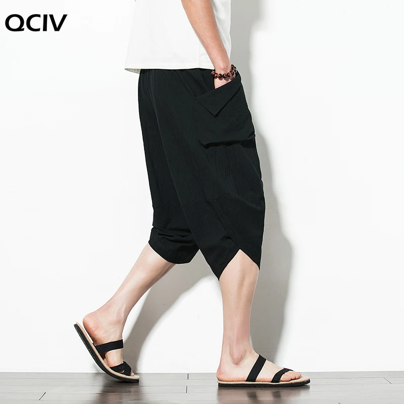 

Baggy Cotton Men Harem Pants Korean Style Vintage Solid Big Pockets Men Women Hip Hop Plus Size Wide Leg Pants Pantalone