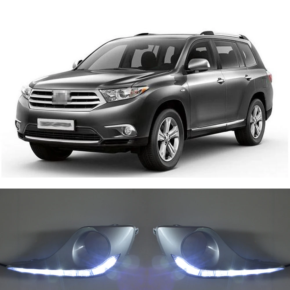 ECAHAYAKU 1 комплект DRL для Toyota Highlander 2012 2013 дневные ходовые огни противотуманная фара