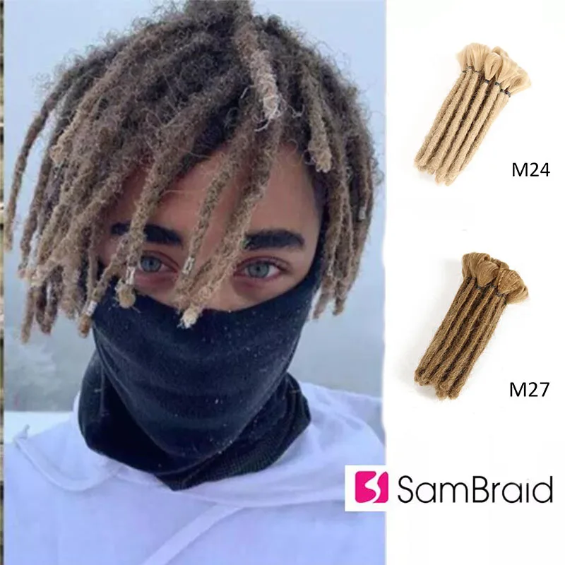

SAMBRAID Dreadlock Extensions for Women/Men 15CM Handmade Synthetic Reggae Braiding Hair for Fashion Hip-Hop Style Crochet Locs