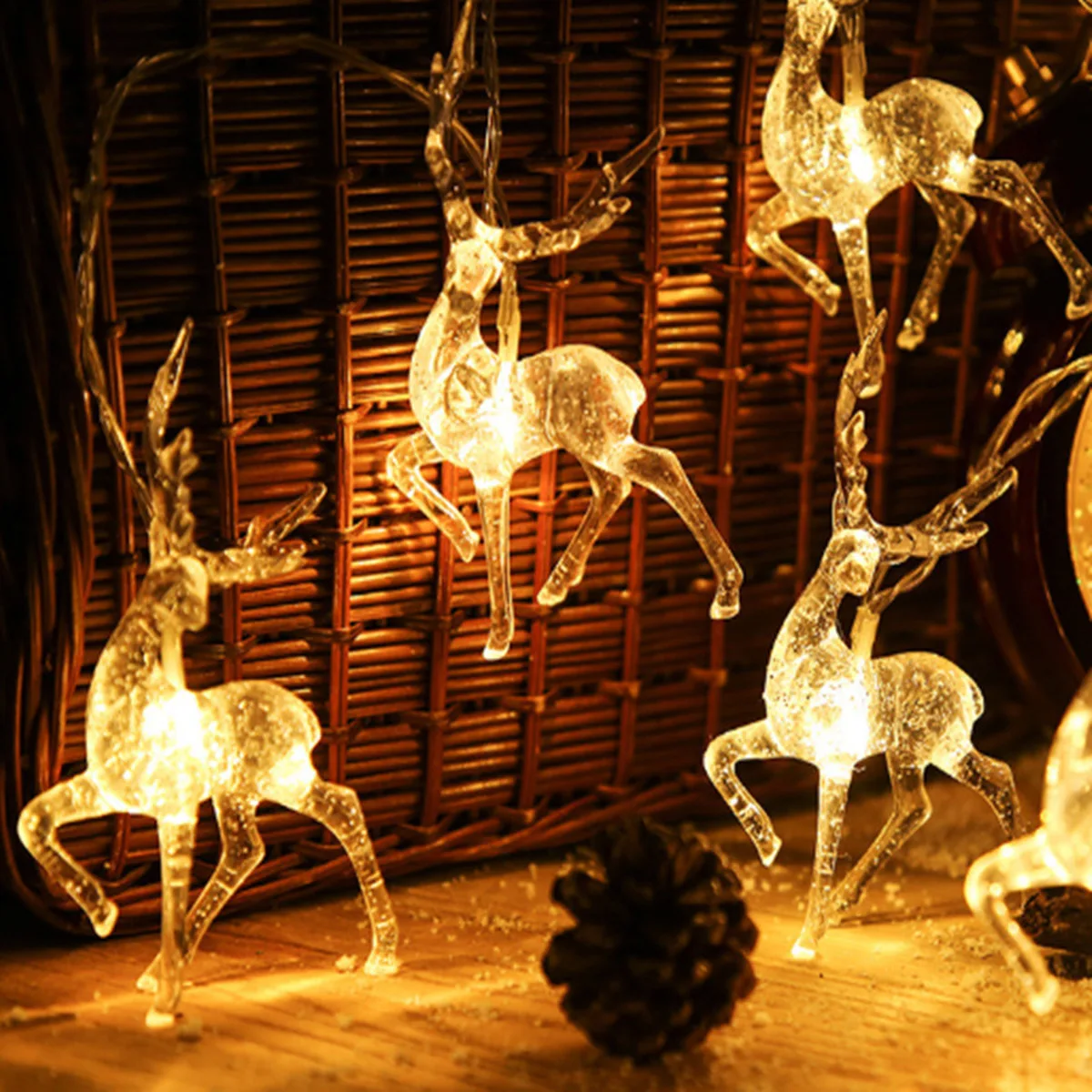 20LED Reindeer LED Light Strings Deer Table Lamps Fairy Garland Gift for Home Bedroom Party Decoration Christmas Tree | Лампы и