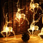 СВЕТОДИОДНЫЕ гирлянды в виде оленей, 20 светодиодный, настольные лампы, Сказочная гирлянда светильник подарок для дома, спальни, вечерние, украшения для рождественской елки