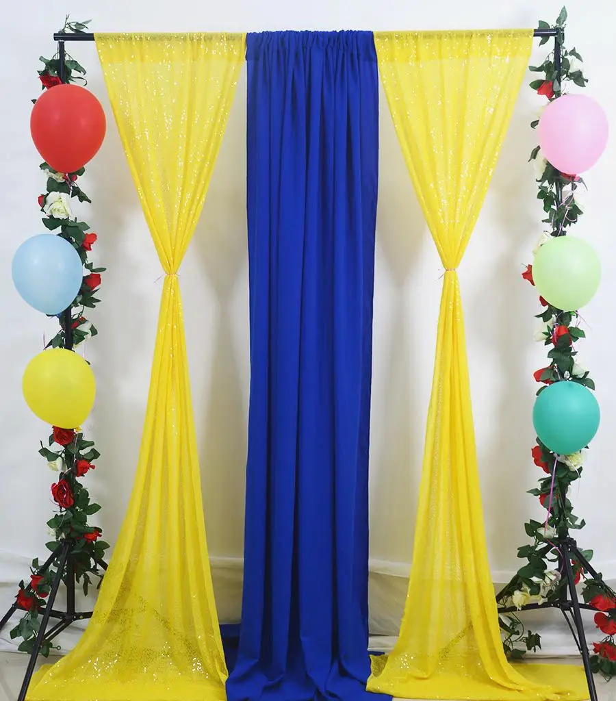 Блесток шторы 2 панели 96 дюймов желтый блесток фон блестящие фоны выпускного