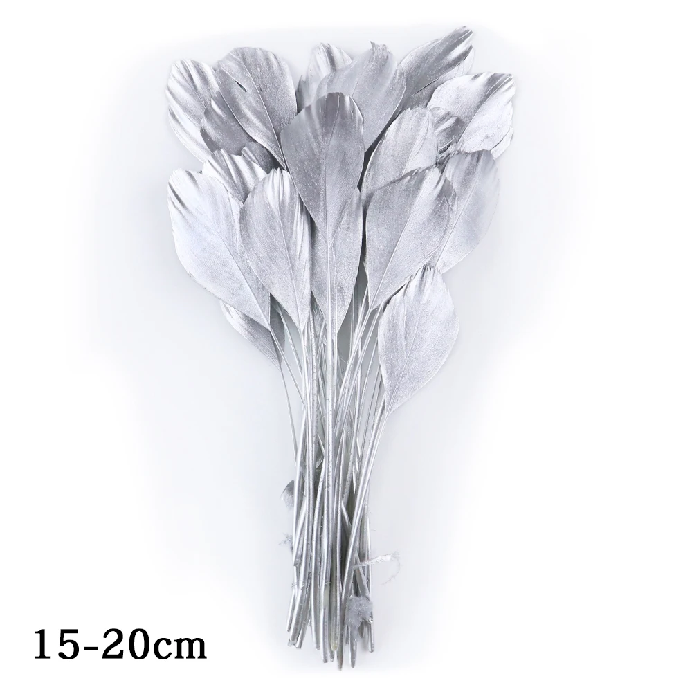 10 шт. Золотые перья гуся натуральные гусиные пухи для изготовления украшений своими руками, декора, ремесла с перьями, оптом.