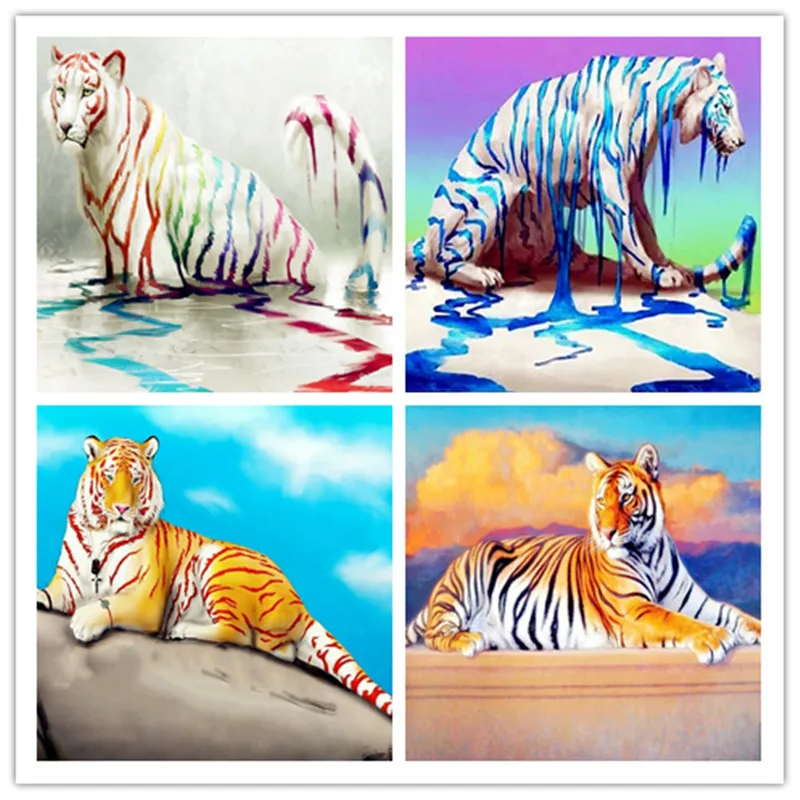 Fulling бурение алмазная живопись животные Тигр крестиком наборы Алмазная Вышивка