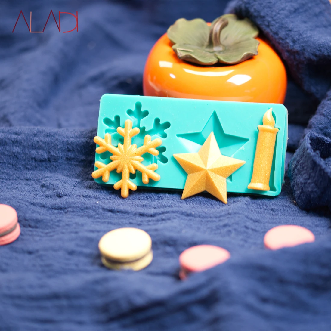 

Christmas Snowflake Silicone Mold DIY Resin Chocolate Cake Mousse Bread Dessert Fudge Mold Kitchen Baking Decoration Tool AD285