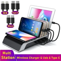 tongdaytech 45w multi usb fast charger station usb c charge wireless charger for phone ipad iphone 11 12 pro max smasung xiaomi
