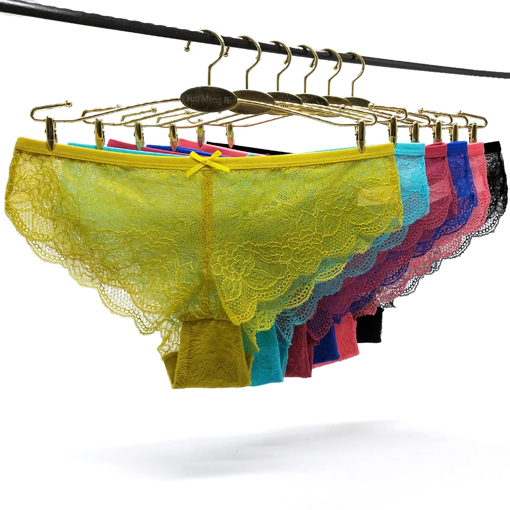 

6 Pieces Panties Woman Underwear Briefs Sexy Lace Breathable Panty Female Underpants For Women Lingerie Femme Transparent New