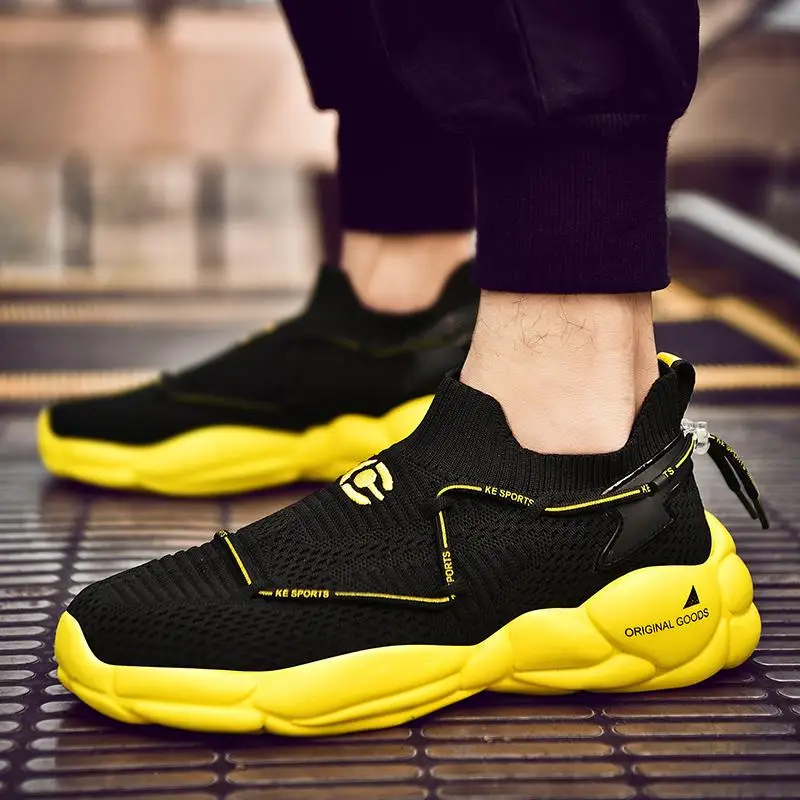 

Running Shoes Mesh Korean Trend Spring Summer Breathable Flying Woven Tide Shoes Casual Sports Dad Shoes Men Comfortable Shoes