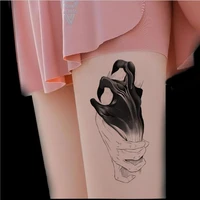 black terror handshake waterproof tattoo stickers for arm women men fake tatto body art decals t1957