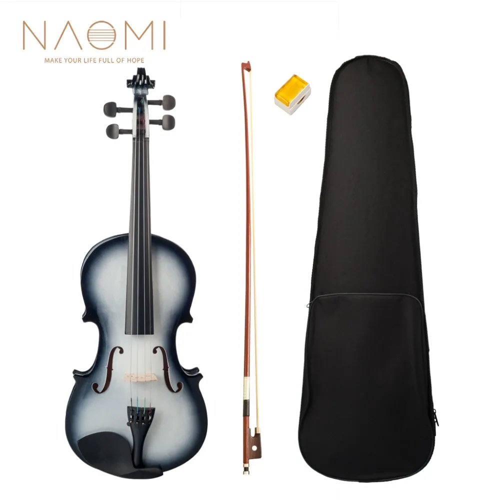 Набор для скрипки NAOMI 4/4 корпус из липы белый и черный градиент черное дерево