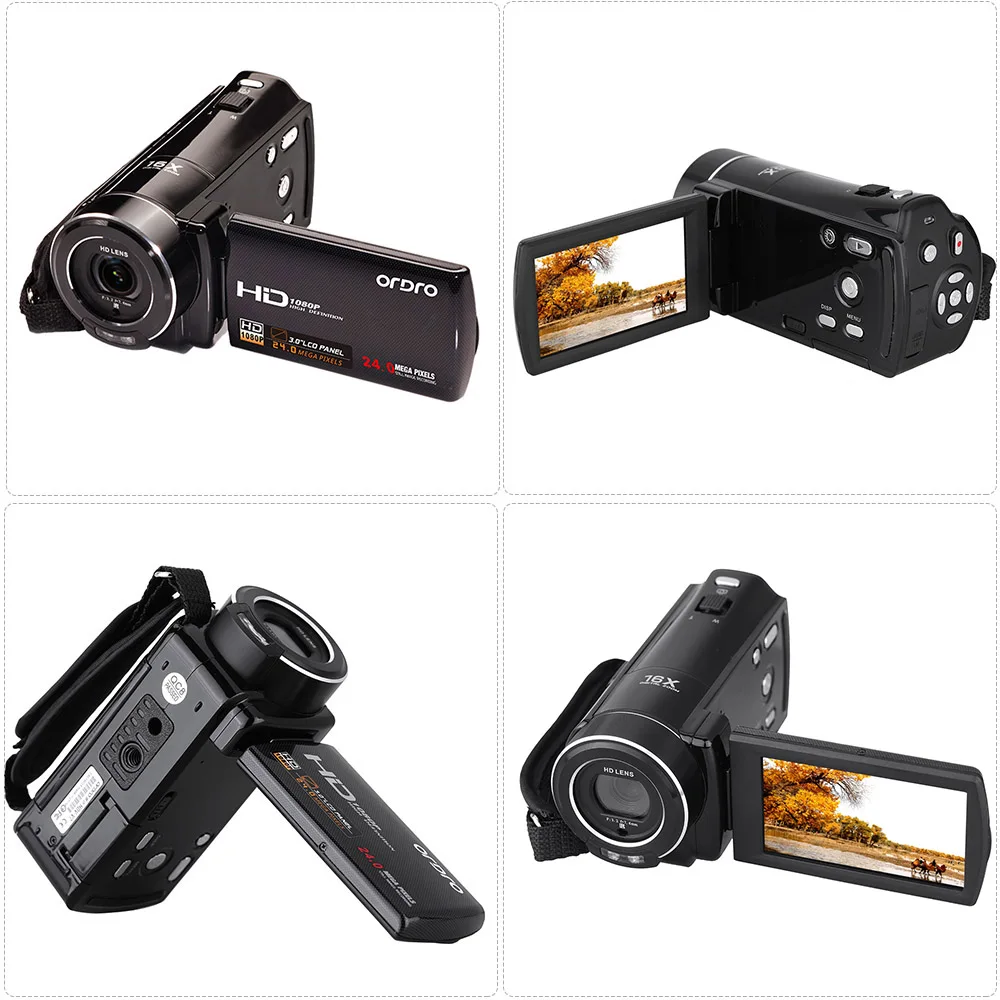 Andoer HDV-V7 1080P Full HD Цифровая видеокамера Макс. 24 мегапикселя вращающийся ЖК-экран Поддержка распознавания лица